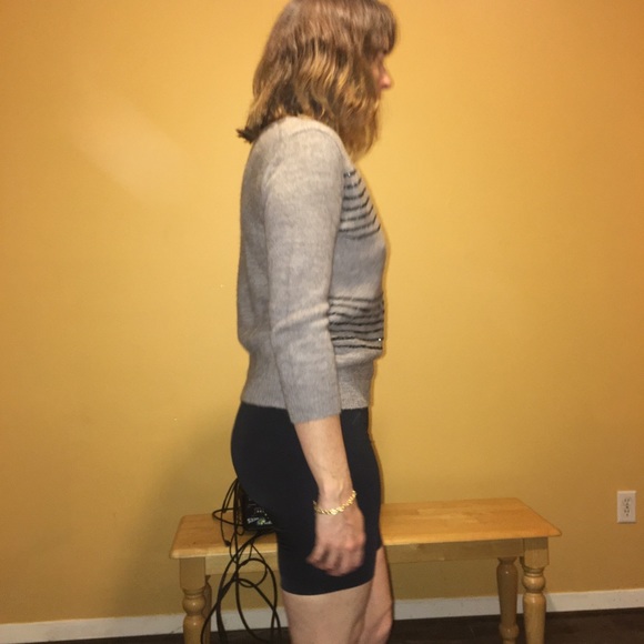 Alpaca Wool Blend - Sequin Striped Sweater - M - Picture 4 of 15